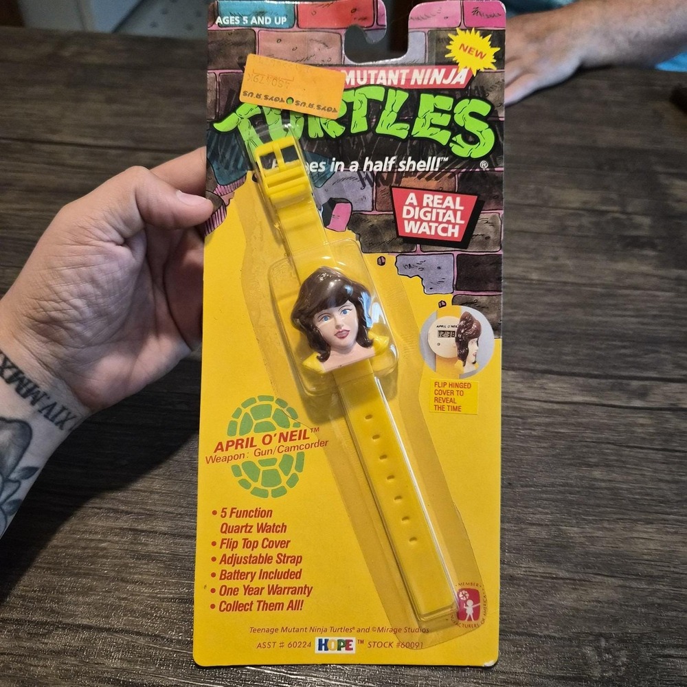Rare 1989 TMNT April O'Neil Digital Flip Top Watch Sealed Vintage Hope Indus NOS